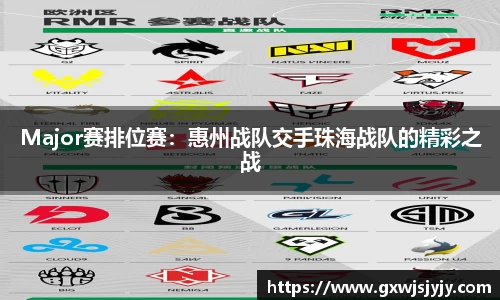 Major赛排位赛：惠州战队交手珠海战队的精彩之战